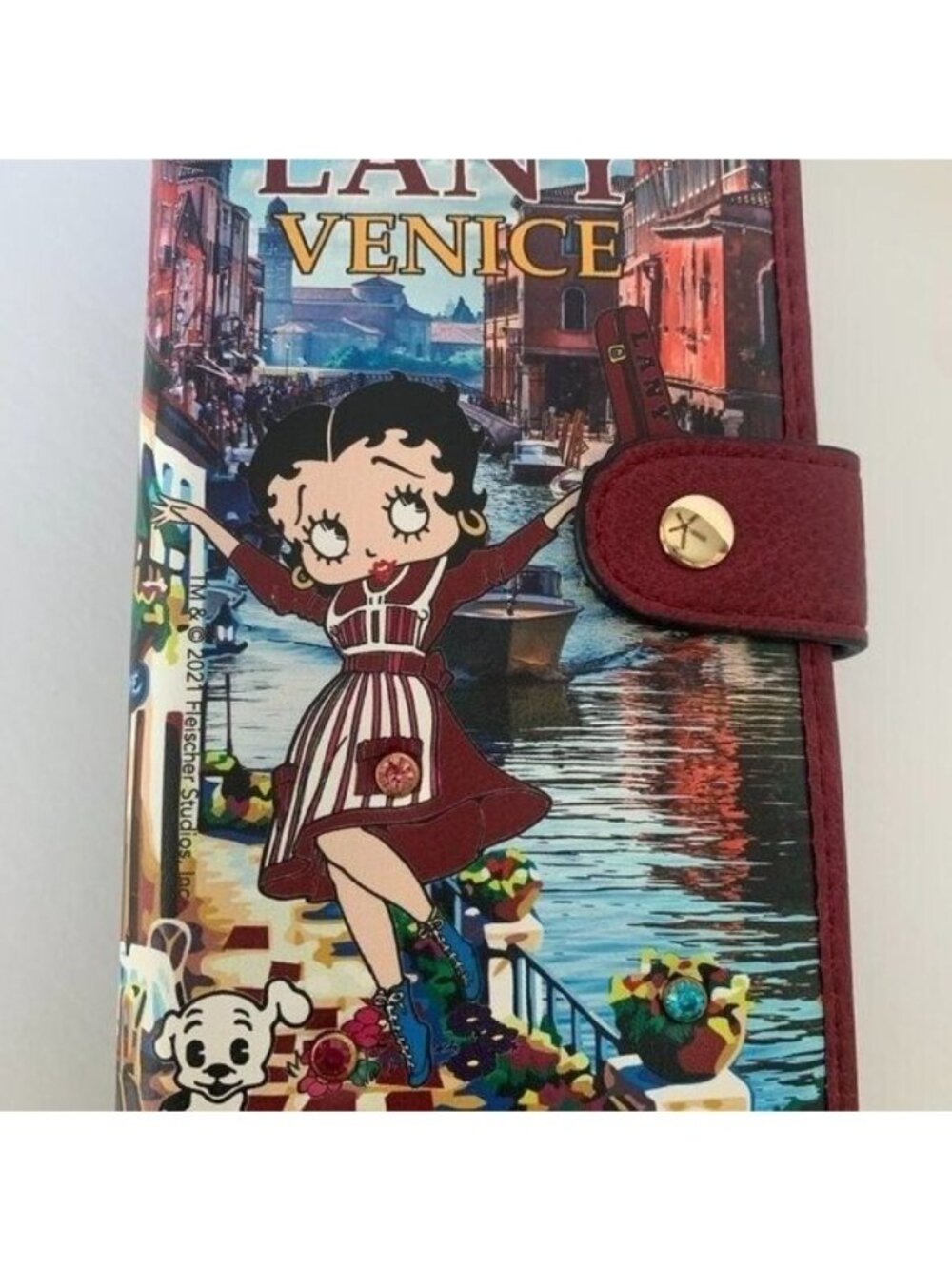 NWT Betty Boop Venus Italy Bling Faux Leather Multi Wallet Wristlet Clutch